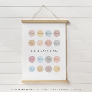 Hanging Canvas Wall Art Christian Identity in Christ Minimal Canvas Print Hanging Frame Modern Canvas Design Print Baby  Husband Wife Gift