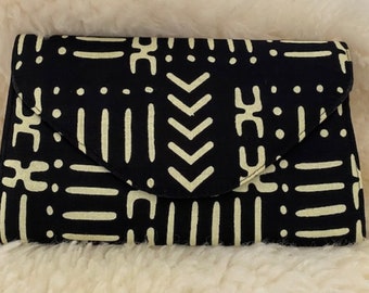 African Print clutch, Colourful Handmade African Wax Clutch