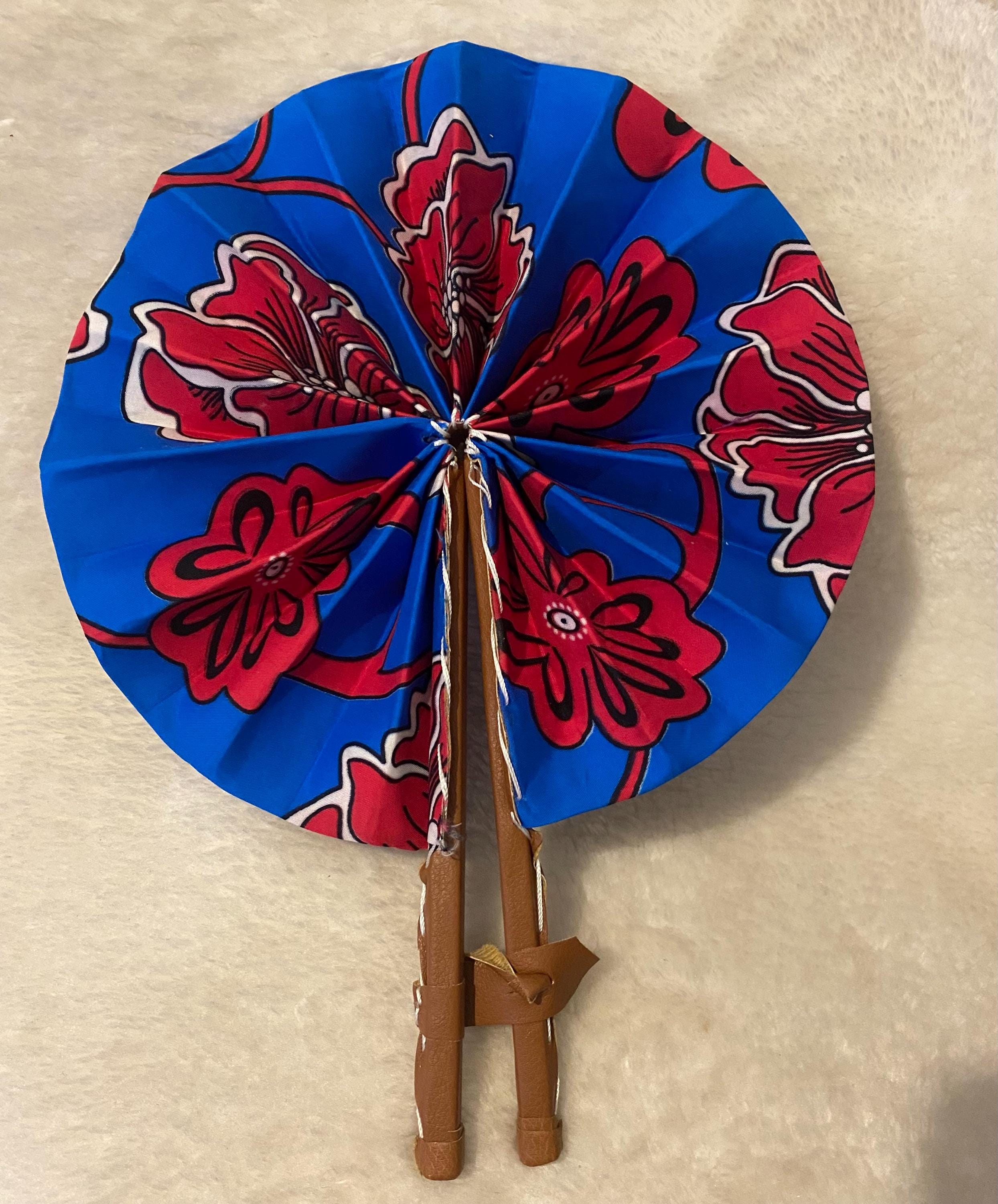 Grande Ventilatore A Mano Di Ankara, Tessuto Africano - Foto 7