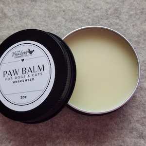 All Natural Paw Balm for Dogs & Cats, 2oz Tin, Unscented, Great For People Too!