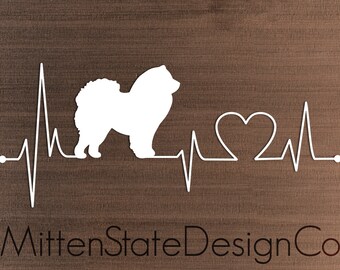 Chow Chow Heartbeat Vinyl Decal for Car/Outdoor Use