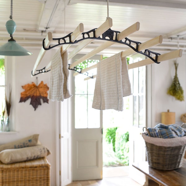 Pulley Maid Deluxe Clothes Airer | Traditional Ceiling Hanging Drying Rack | Clothes Airer Dryer | Suspended Laundry Rack
