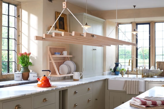Suspended laundry drying rack deals