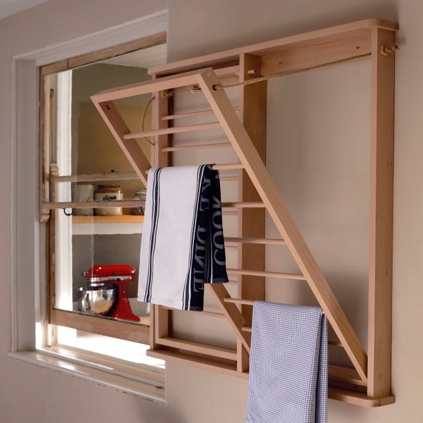 Beadboard Drying Rack | Wall Mounted Clothes Airer | Laundry Room Airer Dryer