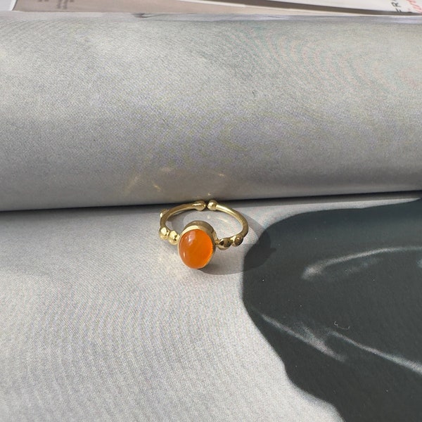 Sun Stone Ring, Natural Gemstone Ring, Gemstone Jewelry, Sunstone Jewelry, Sterling Silver Stone Ring, Gift to her, Everyday Jewelry