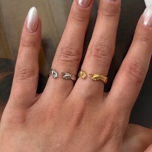 Unique and Meaningful: Creation of Adam Hand Gesture Ring, Couple Ring, Adjustable Ring, Artistic Ring, Promise Ring zdjęcie 5