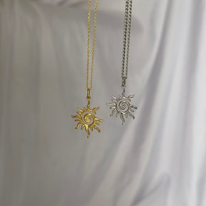Sunburst Necklace, Delicate Sun Necklace, Gold Sun Necklace, Sun Charm, Summer Jewelry, Celestial Necklace, Sun Pendant Necklace image 7