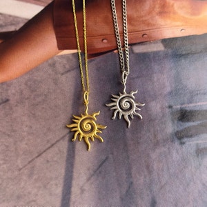 Sunburst Necklace, Delicate Sun Necklace, Gold Sun Necklace, Sun Charm, Summer Jewelry, Celestial Necklace, Sun Pendant Necklace image 1