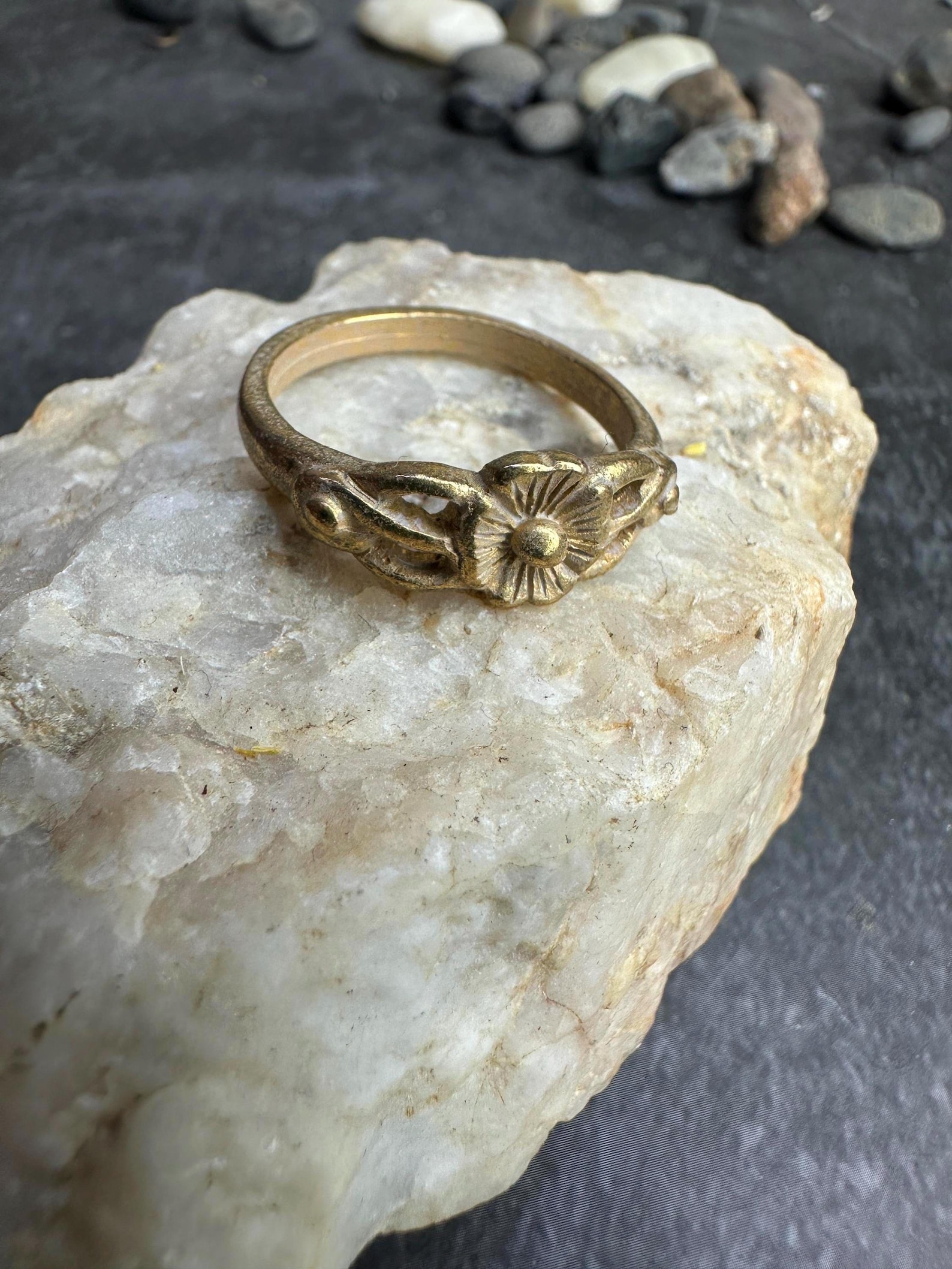 Garden Posie Floral Ring - 10k Gold Over Pewter - Size 8 - Etsy