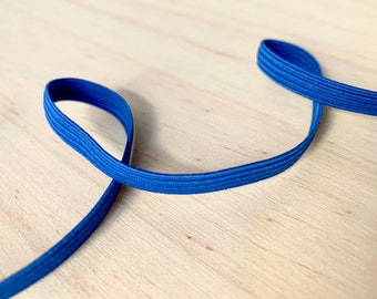 Bright Blue Elastic Band 6 mm (1/4&quot;) - Sky Blue Narrow Flat Elastic Cord - Intense Blue Elastics