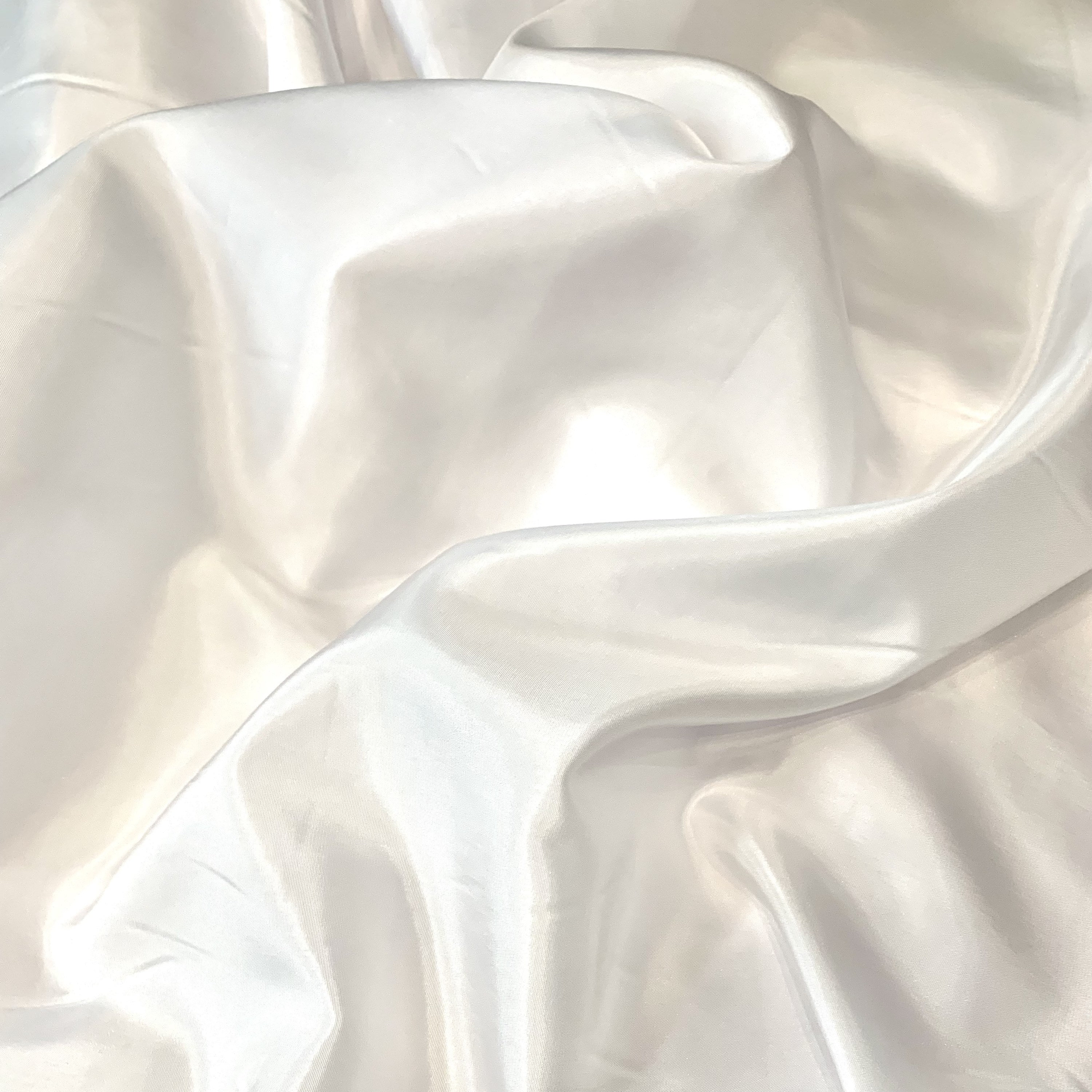 Pure White Acetate Lining Fabric - Snow-white Light Lining Textile Fabric by Meter / Yard