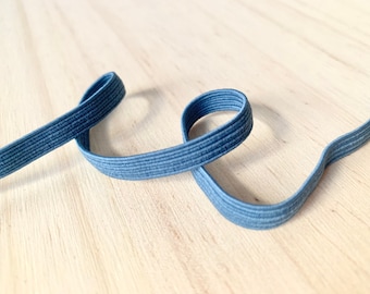 Pale Blue Elastic Band 6 mm (1/4&quot;) - Sky Blue Narrow Flat Elastic Cord - Celeste Dust Blue Elastics