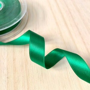 Nastro di raso verde smeraldo 16 mm (5/8") - Nastro di raso verde scuro double face - Nastro sottile per confezioni regalo verde pino