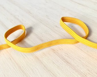 Yellow Elastic Band 6 mm (1/4&quot;) - Sun Yellow Narrow Flat Elastic Cord - Intense Yellow Elastics