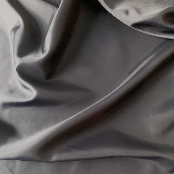 Midnight Black Stretch Acetate Lining Fabric - Black Light Lining with Elastane Stretch Textile Fabric by Meter / Yard