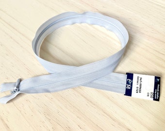 Verdeckter Unsichtbarer Reißverschluss – 20 Cm Länge, Hellblau, Kunststoff, Geschlossenes Ende