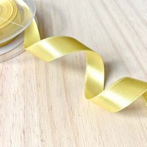 Nastro di raso giallo sole 16 mm (5/8") - Nastro di raso giallo pallido a doppia faccia - Nastro sottile per confezioni regalo giallo chiaro