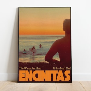 Encinitas, California Poster || California Art || Travel Poster || Surf Art
