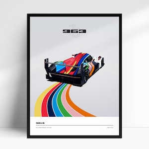 Porsche 963 Hypercar Livery Auto Poster, illustrierte Wand Kunst Druck, Dekor Geschenk für Autoliebhaber