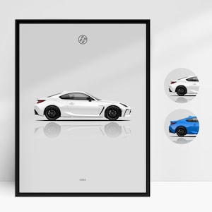 2022 Touay GR86 Auto Poster, illustrierte Wand Kunstdruck, Dekor Geschenk für Autoliebhaber
