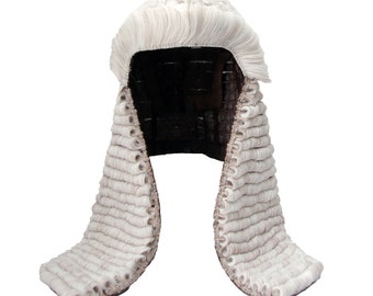 Judges/QC Full Bottom Perücke in Weiss/Grau