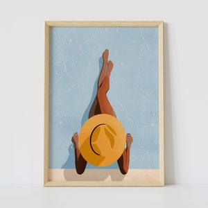 Women Empowerment Wall Art | Girl in Pool Illustration in A5 A4 A3 | Feminism Art Print | Body Positivity Poster
