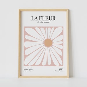 Póster estético rosa, impresión artística retro de los años 70, póster de exposición danesa en tonos pastel, arte mural femenino inspirado en Henri Matisse para dormitorio.