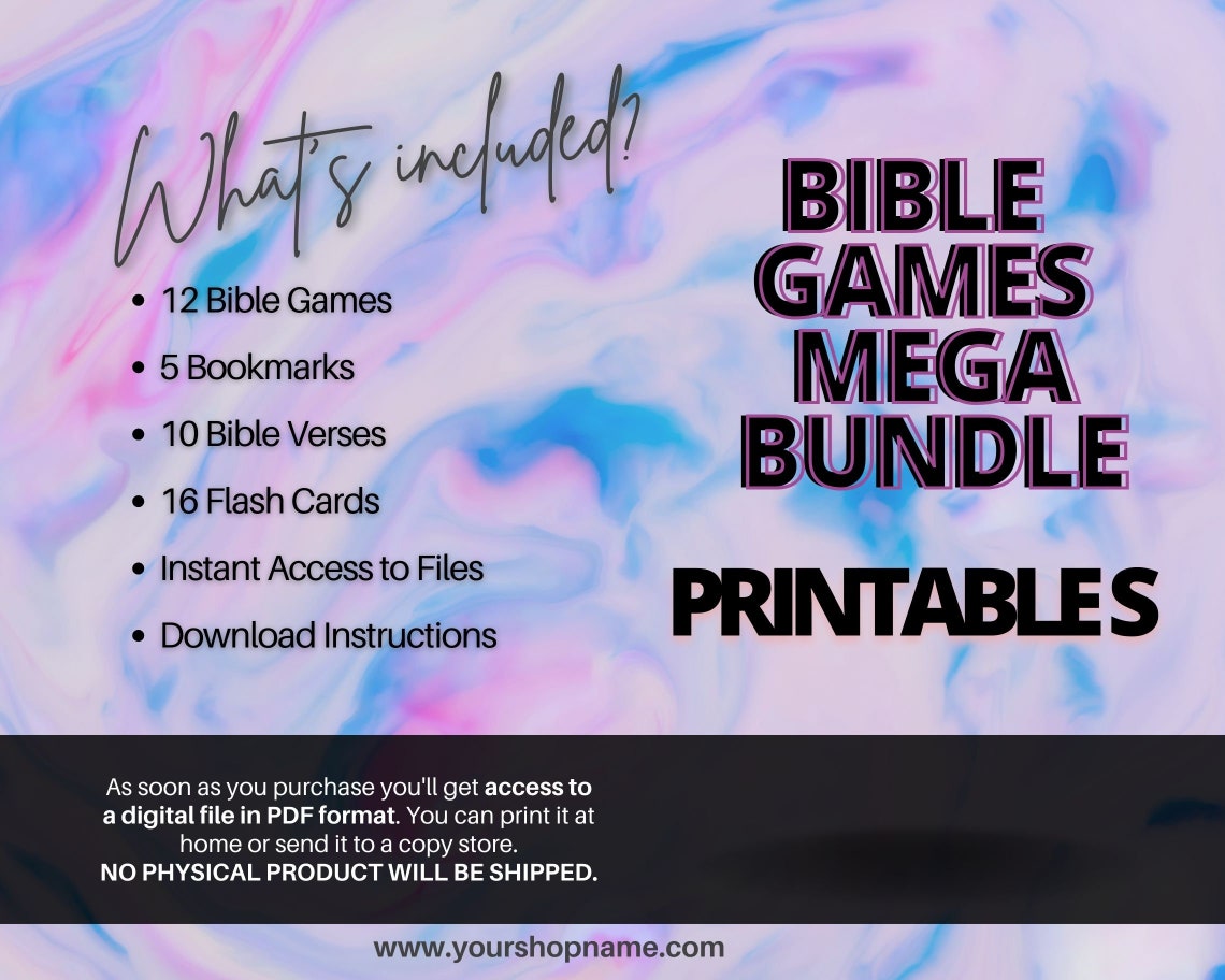 Bible Games Mega Bundle: 12 PRINTABLE Activities - Trivia, Crossword ...