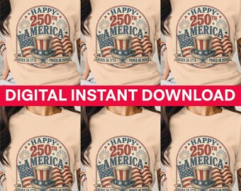 250th America Semiquincentennial Digital PNG Design - Vintage Patriotic 4th of July 2026 American Celebration File