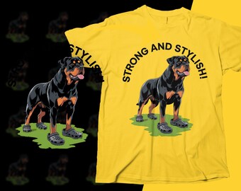 Rottweiler Art Print Digitale download Wanddecoratie Sterke en stijlvolle hondillustratie Uniek huisdierkunstwerk Direct downloaden, png, krokodilstijl