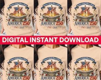 America 250 PNG, Patriotic Christian Cross, 1776-2026 Sublimation Digital 4th of July, Faith and Freedom US History