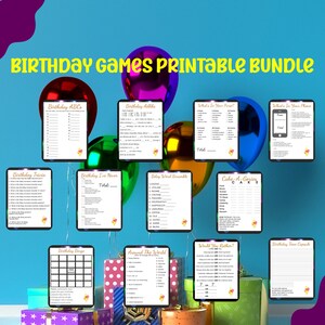 Birthday Games For Anyone | Party Games for Anyone | Adults - Printable Bundle | Birthday Bingo | Younger or Older | Around The World