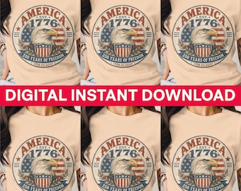 Patriotic Eagle America 1776 Digital File, 250 Years Freedom Vintage American History PNG SVG Download