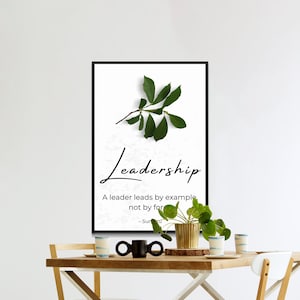 Leadership Quote Wall Art, Boho Office Decor, Success Printable Artwork, Inspirational Poster, Hi Resolution JPG File, 300 dpi