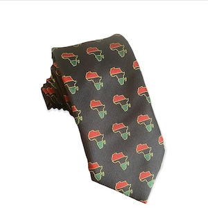 Pan African Necktie | African Pride Neck Tie, Marcus Garvey, Vintage, Black American, Gifts for Him, Business Casual, Men Necktie, Rastafari