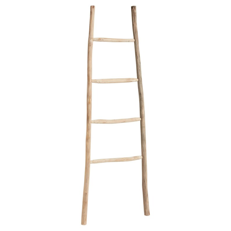 Kehlani Teak Wood Ladder Etsy