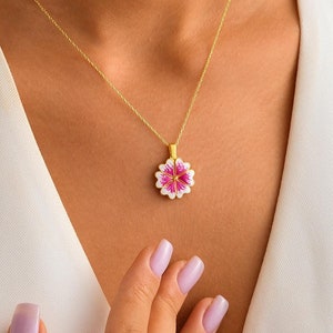 Personalized Flower Secret Message Name Necklace, Custom Openable Floral Necklace, Personalized Memorial Flower Necklace, Gift For Mom