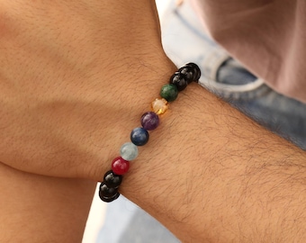 Personalized Mens Bracelet with Custom Birthstone, Custom Family Birthstone Bracelet, Gifts For Dad, Gifts For Husband, Fathers Day Gifts