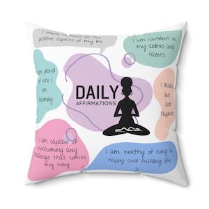 Black girl pillows, healing pillow, morning affirmations, daily affirmations, gifts for black girls, black girl gifts, i am affirmations