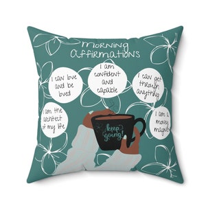 Affirmation Pillow: Black Woman Art, Motivational Decor