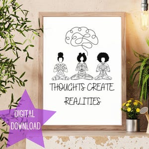 Arte de pared de mujeres negras, arte de yoga imprimible para mujeres negras, póster de yoga, arte de niña negra imprimible, yoga de niña negra, autofoto