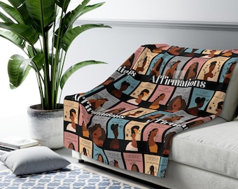 Daily Affirmations Sherpa Blanket | Cozy Motivational Quote Throw