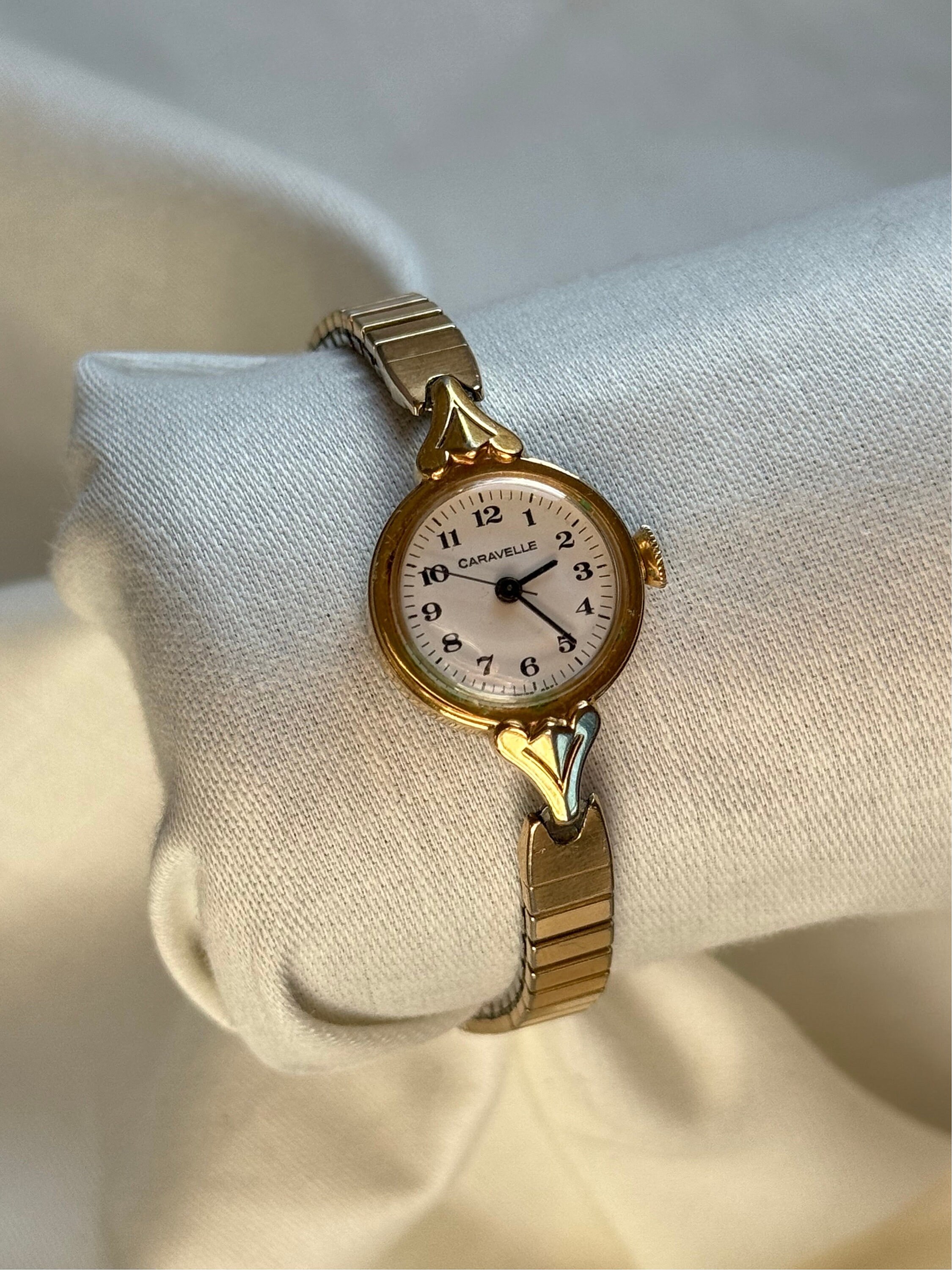 Vintage 10k RGP Bezel Gold Tone Wind up Expansion Watch Small