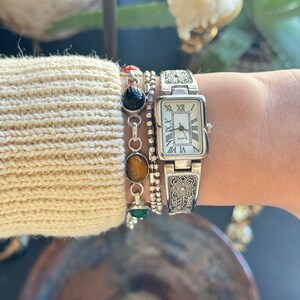 Vintage silver tone watch small face dainty