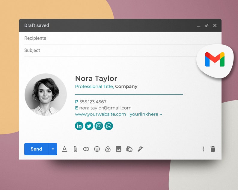 best gmail email signature template, teacher email signature template