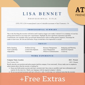 Simple ATS Resume Template for Word & Google, ATS Friendly Resume Template 2022, Lebenslauf Vorlage, ATS Cv Template, Job Resume Template