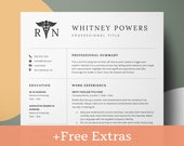 Nursing Student Resume Template, RN Resume, Registered Nurse, CV Medical Assistant, Nurse Resume Template, Word, Google Docs, CNA Resume