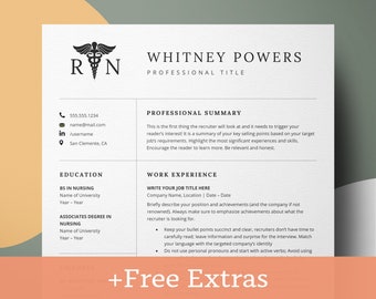 Nursing Student Resume Template, RN Resume, Registered Nurse, CV Medical Assistant, Nurse Resume Template, Word, Google Docs, CNA Resume