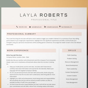 Plantilla de CV creativa Word, plantilla de currículum rosa profesional Google Docs, plantilla de currículum moderno estético 2023, currículum limpio y minimalista