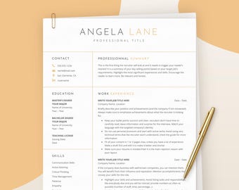 Teacher Resume Template Word and Google Docs, Teaching CV with Cover Letter and References, 1 2 3 Pages, Elementary High School Educator